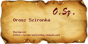 Orosz Szironka névjegykártya